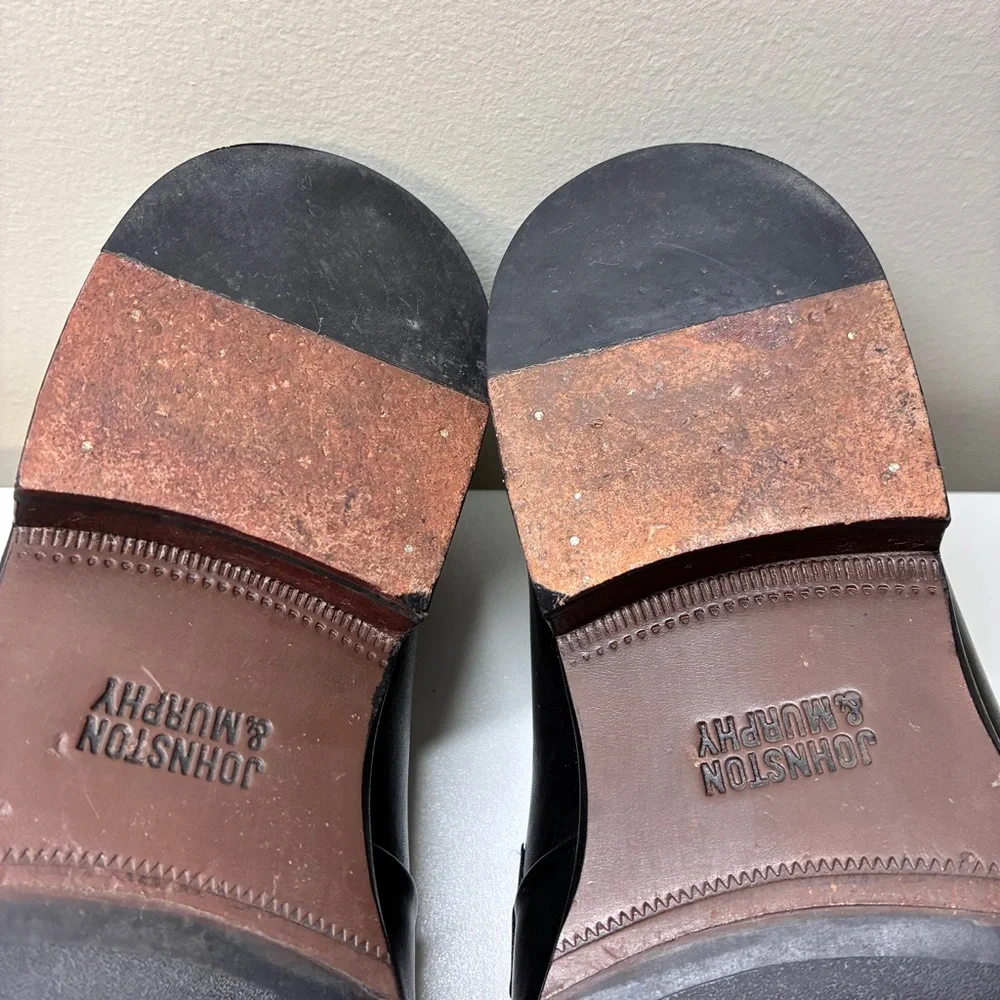 Johnston & Murphy Black Leather Bit Loafers